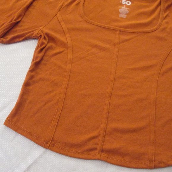 🧡 SO CINNAMON LONG SLEEVE SEAMED TOP – SIZE L - Picture 7 of 9